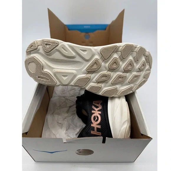 Hoka Clifton 9 Running Shoes - Breathable Mesh, Lightweight, Rose Gold Accents - Picture 2 of 9